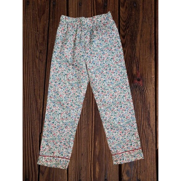 Crewcuts Youth Girls Pajama Set MED 8/9 Button Up Set Holiday Floral Christmas - Picture 4 of 6